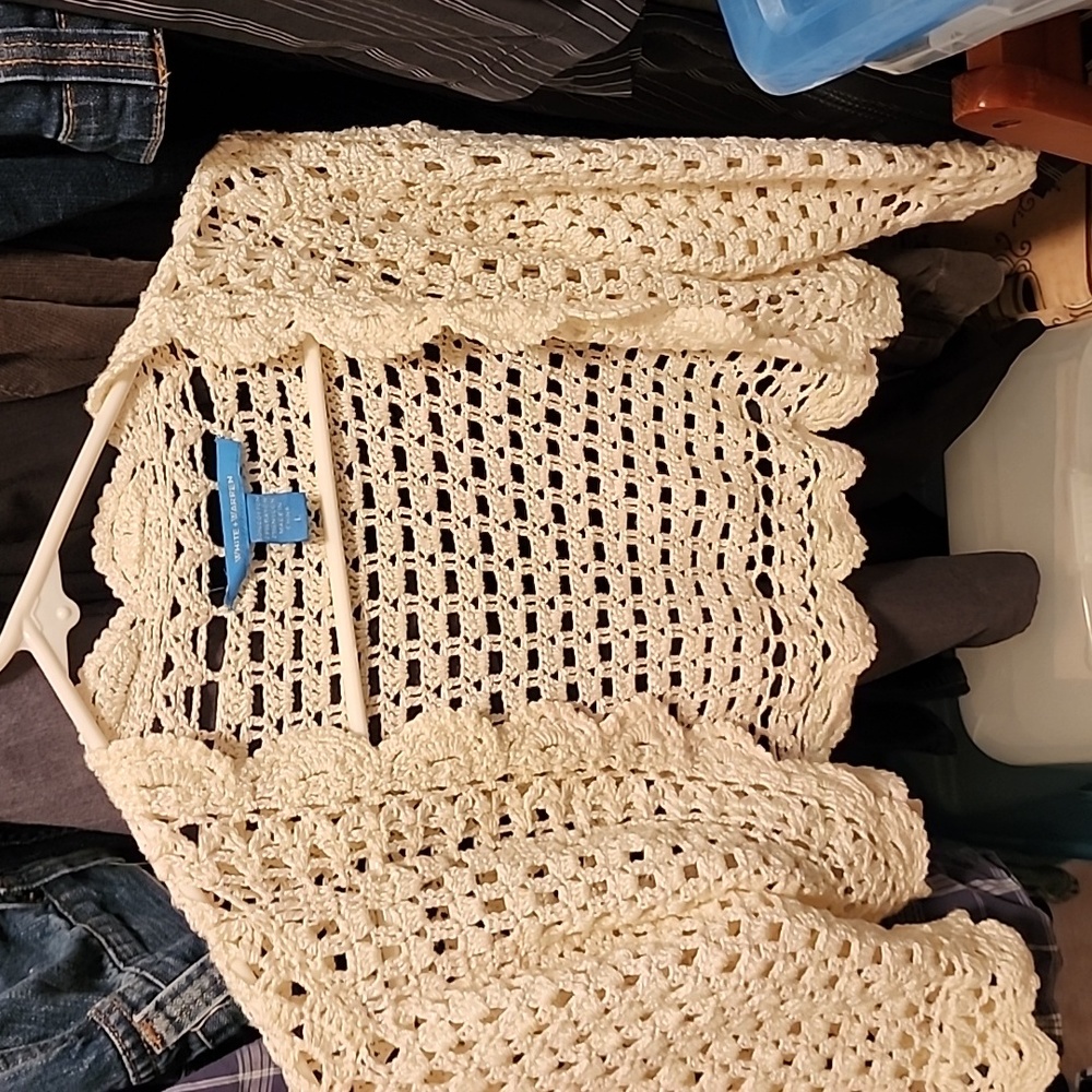 White + Warren ☆ Large ☆ Ctochet Shrug Jacket